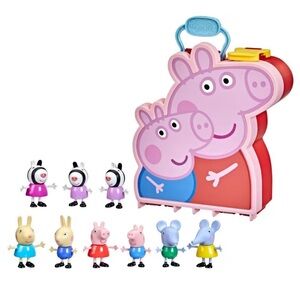 Peppa Pig Peppa's Adventures Carry-Along Brothers & Sisters Case and 9 figures